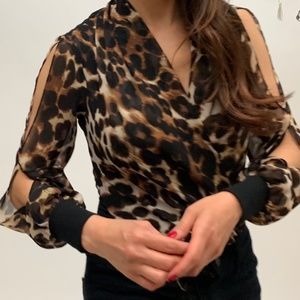 Bebe XXS Leopard Print Body Suit